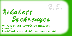 nikolett szekrenyes business card